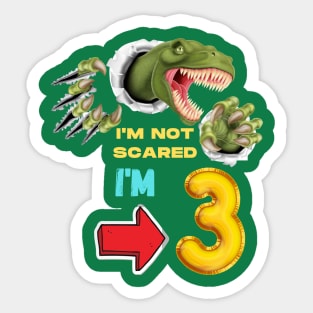 3rd Birthday Dinosaur Roaring Sticker